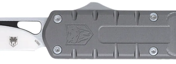 CobraTec Knives CTEGRYM390DNS Enforcer  3.25" OTF Drop Point Plain M390 Steel Blade/Gray Aluminum Handle