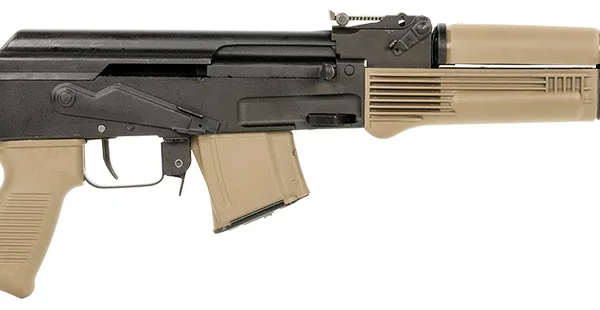 Arsenal SAM7SF-84EFDEM SAM7SF 84E 7.62x39mm 16.33" 10+1, Black Rec, Folding Stock, FDE Polymer Grip/Handguard, Muzzle Brake, Ambi Safety, Adj. Sights, Enhanced FCG