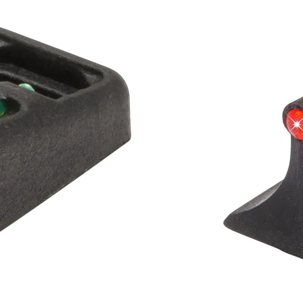 TruGlo TG961R Slug Gun Series  Black | Red Fiber Optic Front Sight Green Fiber Optic Rear
