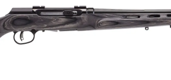 Savage Arms 47005 A17 Target Full Size 17 HMR 10+1 22" Black Heavy Fluted Barrel, High Luster Drilled & Tapped Carbon Steel Receiver, Satin Gray Thumbhole Laminate Stock, Right Hand