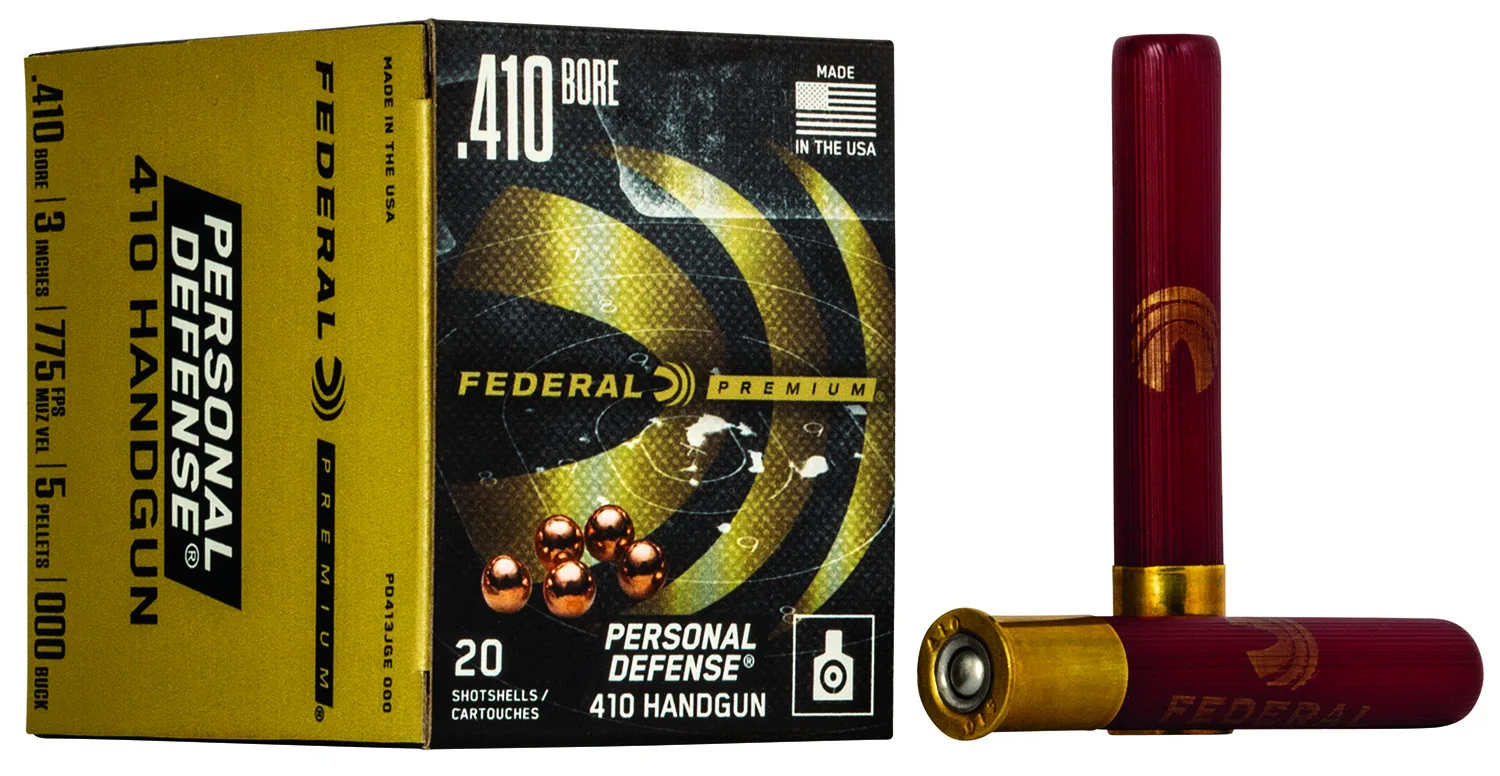 Federal PD413JGE000 Premium Personal Defense 410Gauge 3″ 5Pellets 000BuckShot 20 Per Box/10 Case