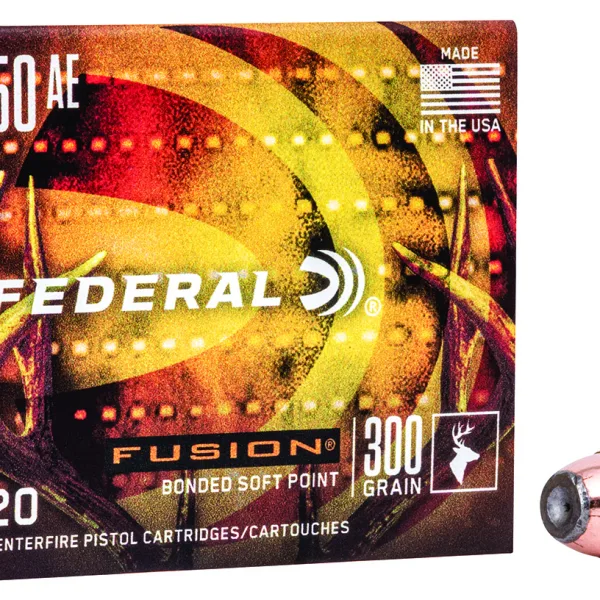 Federal F50AEFS1 Fusion Handgun 50AE 300gr Fusion Soft Point 20 Per Box/10 Case