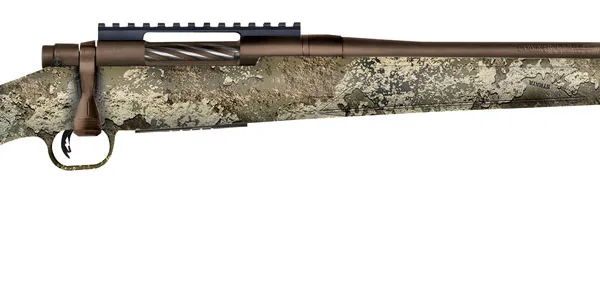 Mossberg 28074 Patriot Predator 22-250 Rem Caliber with 5+1 Capacity, 22" Threaded/Fluted Barrel, Patriot Brown Cerakote Metal Finish & TrueTimber Strata Synthetic Stock Right Hand (Full Size)
