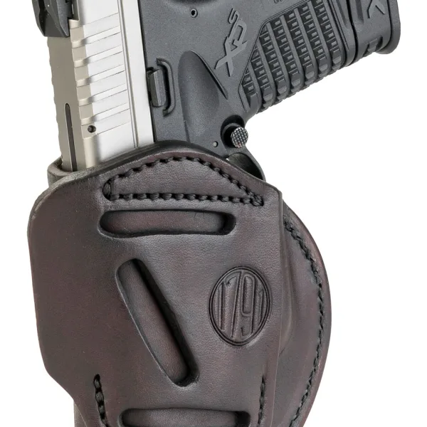 1791 Gunleather 4WH4SBRR 4-Way  IWB/OWB Size 04 Signature Brown Leather Belt Clip Compatible w/Glock 26/S&W M&P Shield/Springfield XD/XDS Right Hand