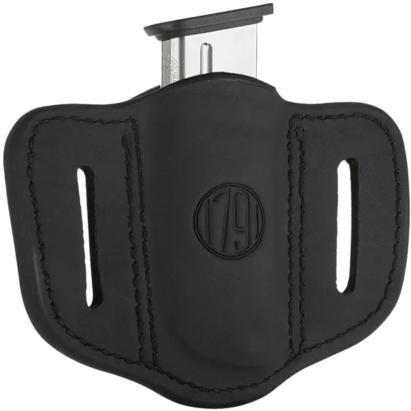 1791 Gunleather MAG11SBLA MAG1.1 Single Mag Holster Stealth Black Leather Belt Slide Compatible w/ Single Stack Ambidextrous