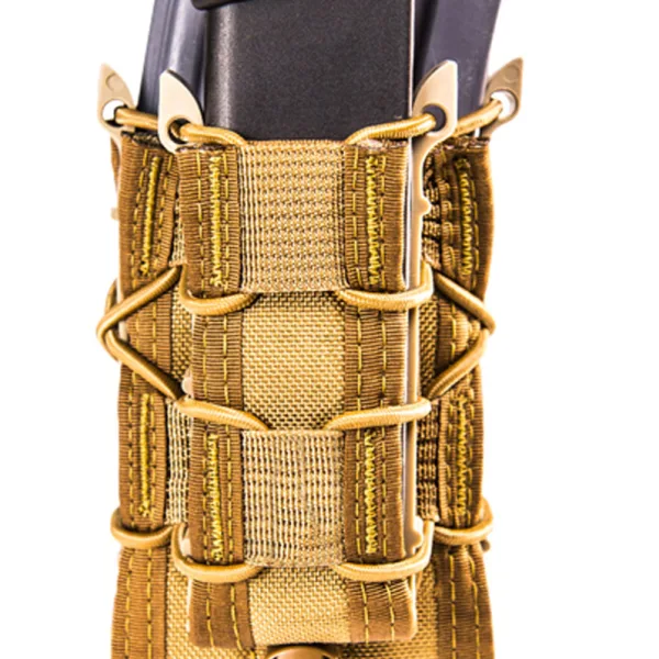 High Speed Gear 11DD00CB TACO Double Decker Mag Pouch Double Coyote Brown Nylon MOLLE Compatible w/ Rifle Compatible w/ Pistol