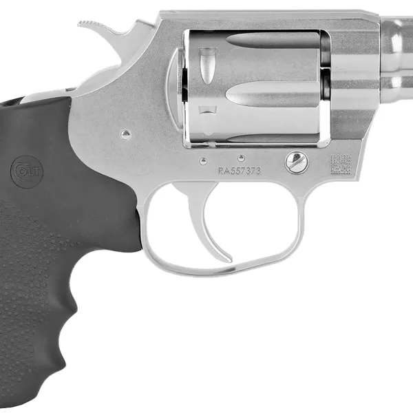 Colt Mfg COBRASB2BB Cobra  38 Special 6 Shot 2" Brushed Stainless Steel Barrel & Cylinder,  Matte Stainless  Frame, Black Hogue Rubber w/Finger Grooves Grip