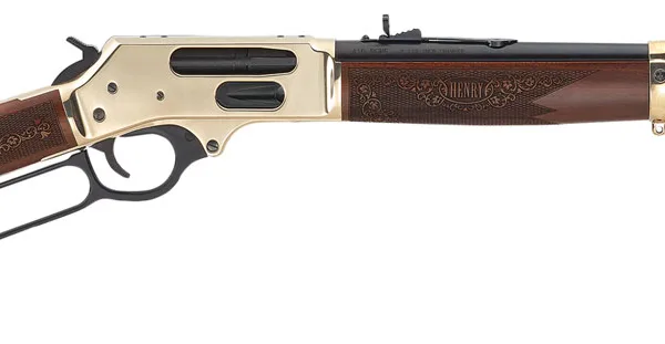 Henry H024410 Side Gate Full Size Frame 410 Gauge 5+1, 2.5" Chamber 19.80" Blued Steel Barrel, Polished Brass Steel Receiver, American Walnut Wood Stock