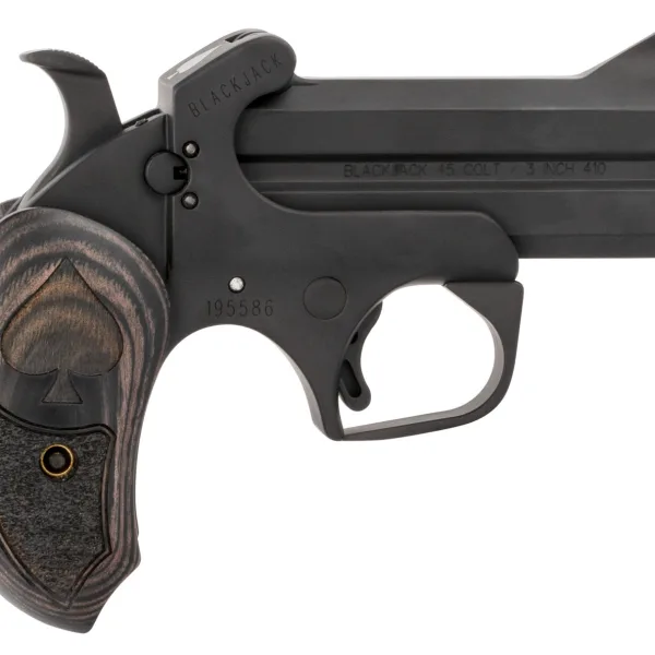 Bond Arms BABJ Black Jack  45 Colt (LC) 410 Gauge 2rd Shot 3.50" Black Black Steel Frame Black Ash Grips Features Silver Spade Above Hinge