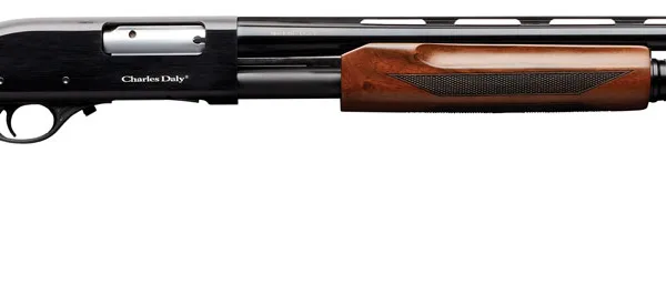 Charles Daly 930200 301 Full Size 20 Gauge Pump 3" 4+1 26" Blued Vent Rib Barrel, Black Anodized Aluminum Grooved Receiver, Fixed Gloss Wood Stock, Right Hand, Beretta/Benelli Mobil Choke System