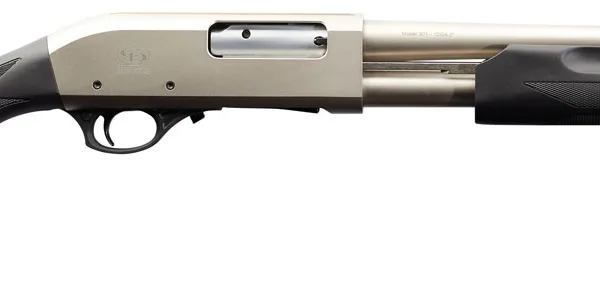 Charles Daly 930228 301 Tactical 12 Gauge Pump 3" 5+1 18.50" Nickel Vent Rib Barrel, Nickel Aluminum Receiver, Black Fixed Synthetic w/Pistol Grip Stock,