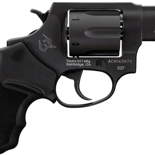 Taurus 232721 327  Small Frame 327 Federal Mag 6rd 2" Matte Black Carbon Steel Barrel, Cylinder & Frame, Black Finger Groove Rubber Grip, Hammer Safety