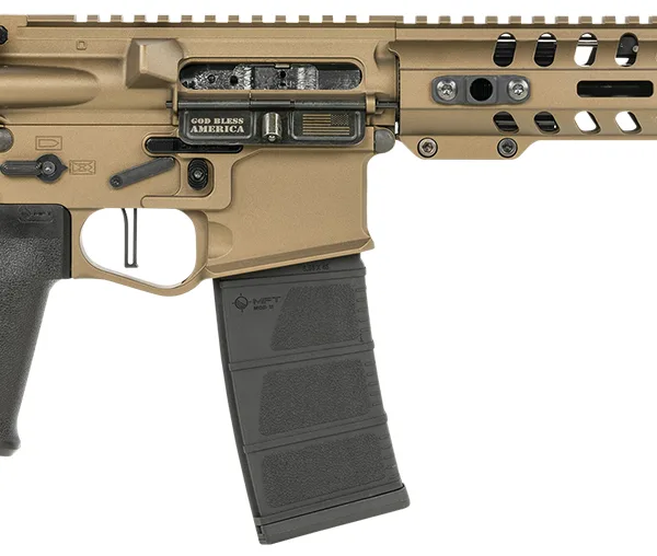 Patriot Ordnance Factory 01797 Renegade + Direct Impingement 300 Blackout 30+1 10.50" Black Nitride Aluminum Barrel, 9" M-LOK Handguards, Burnt Bronze Aluminum Buffer Tube, Black Polymer Grips