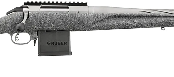 Ruger 46908 American II  Full Size 204 Ruger 10+1 20" Gun Metal Gray Cerakote Spiral Fluted Threaded Barrel & Alloy Steel Receiver w/Picatinny Rail, Gray Splatter Adj LOP Synthetic Stock