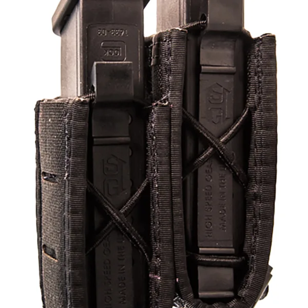 High Speed Gear 41PS02BK Taco Double Duty Staggered Black Nylon Laminate, Pistol