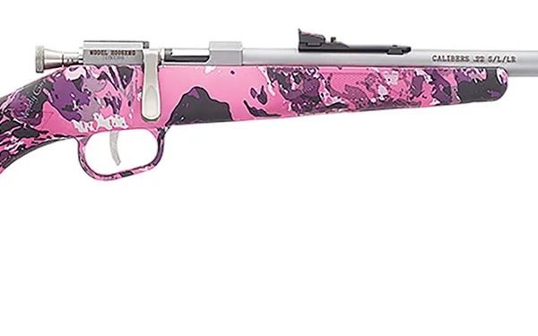 Henry H005RMG Mini Bolt  Youth 22 S/L/LR 1rd 16.25" Matte Stainless Steel Barrel, Matte Drilled & Tapped Stainless Steel Receiver, Muddy Girl Fixed w/Pistol Grip Synthetic Stock, Right Hand