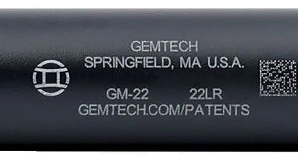 Gemtech 12127 GM-22 22 LR 5" 1" 1/2"x28 tpi Black Cerakote Aluminum