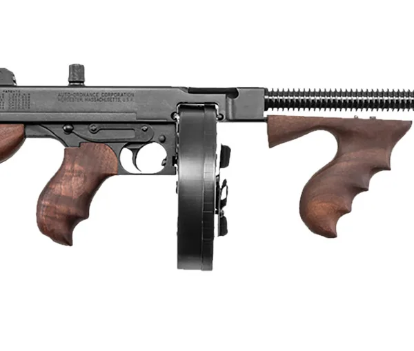 Thompson T1D 1927A-1 Deluxe 45 ACP Caliber with 16.50" Barrel, 10+1 Capacity (Drum), Blued Metal Finish, American Walnut Stock Wood Grip Right Hand