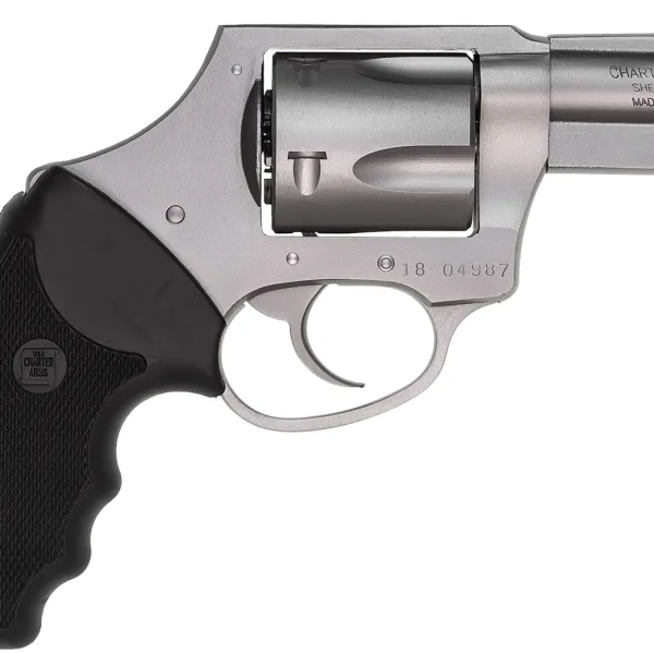Charter Arms 74421 Bulldog  Large 44 Special, 5 Shot 2.50" Matte Stainless Steel Barrel, Cylinder & Frame w/Black Finger Grooved Rubber Grip