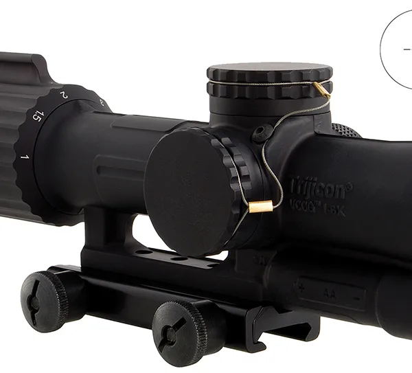 Trijicon 1600004 VCOG  1-6x 24mm Obj 95-15.90 ft @ 100 yds FOV Matte Black Finish LED Illuminated Red Segmented Circle w/Crosshair 308 175gr W/TA51 Mount