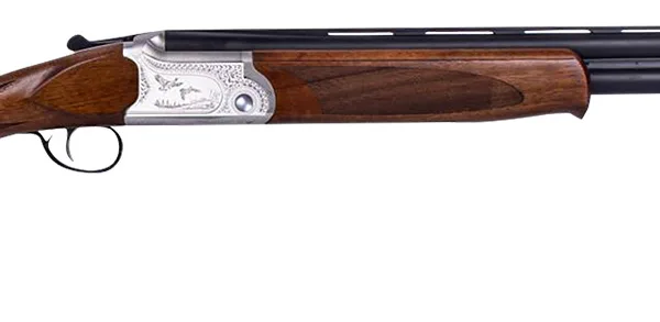 ATI ATIGKOF410SVE Cavalry SVE 410 Gauge 3" 2rd 26" Blued O/U Barrel, Silver Engraved Metal Finish, Oiled Turkish Walnut Stock, Ejector, 5 Chokes