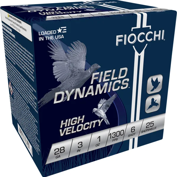Fiocchi 283HV6 Field Dynamics High Velocity 28Gauge 3" 1oz 6Shot 25 Per Box/10 Case