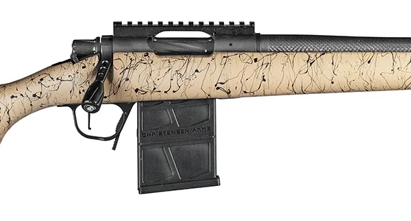 Christensen Arms 8010612100 Ridgeline Scout Full Size 6.5 Creedmoor 4+1, 16" Black Nitride Steel Threaded Barrel, Black Nitride Aluminum Receiver, Tan w/Black Webbing Fixed Sporter Stock