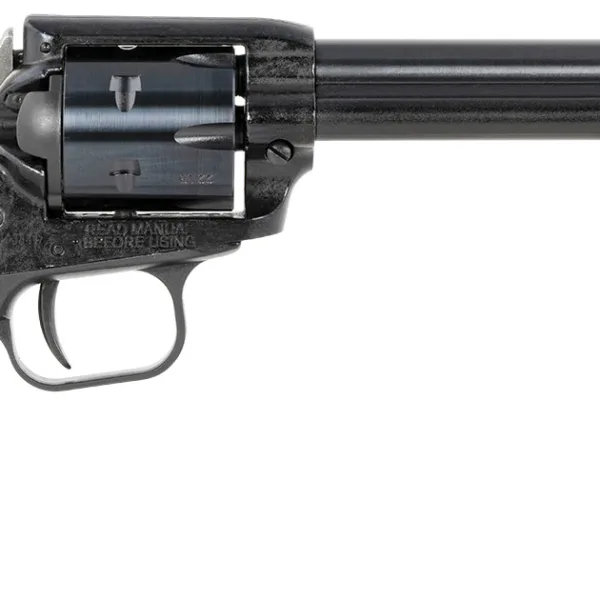 Heritage Mfg RR22MB6PG Rough Rider  22 LR/22 WMR 6 Shot, 6.50" Black Steel Barrel, Black Cerakote Zinc Alloy Frame, Black Cerakote Cylinder, Black Polymer Grip, Hammer/Thumb Safety, Exposed Hammer