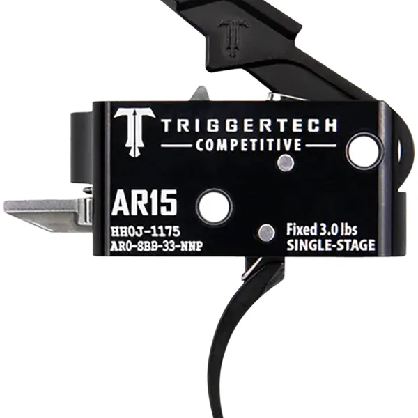 TriggerTech AR0SBB33NNP Competitive  Pro Curved Single-Stage 3 lbs Fixed for AR-15