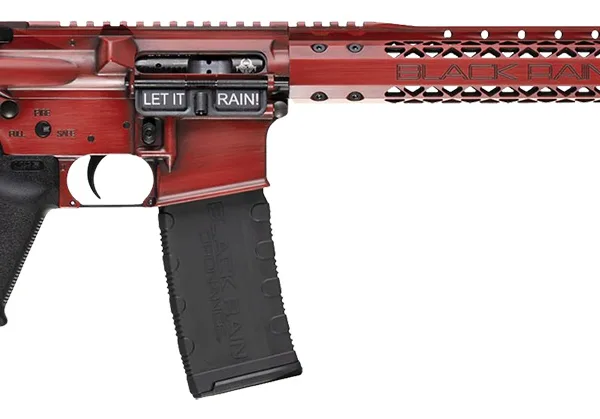 Black Rain Ordnance BROWTPRB Spec 15+ We The People 5.56x45mm NATO 30+1 16", Red Battleworn with Deep Engraving, 15" Slim M-LOK, Magpul Grip/Carbine Stock, Castle Flash Hider