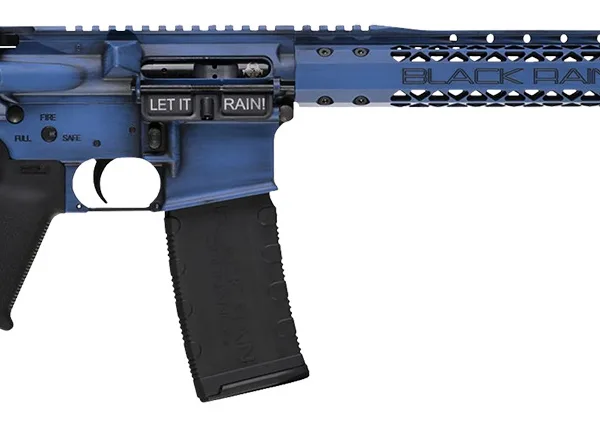 Black Rain Ordnance BROWTPBLB Spec 15+ We The People 5.56x45mm NATO 30+1 16", Blue Battleworn with Deep Engraving, 15" Slim M-LOK, Magpul Grip/Carbine Stock, Castle Flash Hider