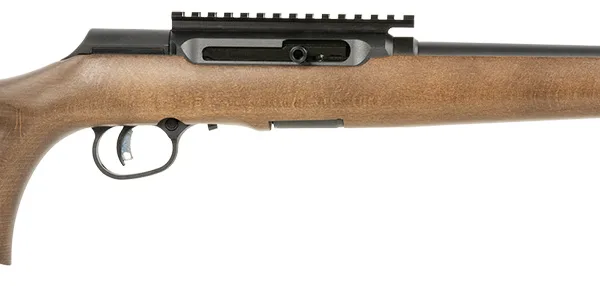 Savage Arms 47247 A Series Timber 22 LR 10+1 18" Black Threaded Barrel, Black Picatinny Rail Steel Receiver, Woodgrain Fixed Thumbhole Stock