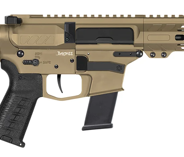 CMMG 10A570FCT Banshee MK10 10mm Auto 15+1 8" Black Nitride Threaded Barrel, M-LOK Handguards, Coyote Tan Cerakote Aluminum Picatinny Rail Receiver, Black CMMG Zeroed Grips, Glock Compatible