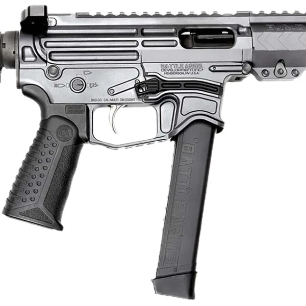Battle Arms Development XIPHOS004 Xiphos  9mm Luger 30+1 8.50" Black Barrel, M-LOK Handguards, Combat Gray Aluminum Picatinny Rail Receiver  Black Synthetic Adjustable Stock, Adj Black Grips
