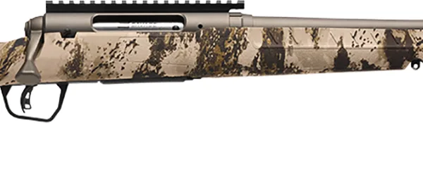 Savage Arms 32341 Axis 2 Pro Compact 308 Win 4+1 20" Gun Metal Bronze Cerakote Heavy Sporter Threaded Barrel & Picatinny Rail Carbon Steel Receiver, Fixed Western Camo Synthetic Stock, Right Hand