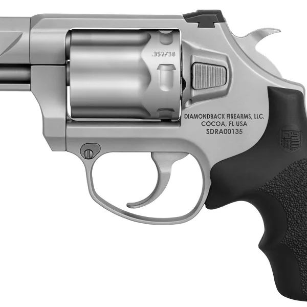 Diamondback DB0700S711 SDR  Small 357 Mag/38 Special +P 6 Shot 2" Glass Bead Stainless Steel Barrel, Cylinder & Frame, Black Hogue Rubber Grip, Exposed Hammer
