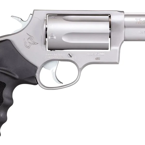Taurus 2-441039T Judge  Compact 45 Colt (Long Colt)/410 Bore 5rd Shot 3" Matte Stainless Steel Barrel, Cylinder & Frame, Black Ribber Grip, Transfer Bar Safety, Exposed Hammer