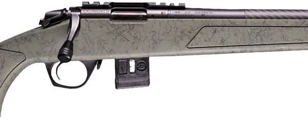 Bergara Rifles BMR008 BMR-X Carbon Fiber 22 LR 10+1 18" Carbon Fiber Threaded Barrel, Black Cerakote Picatinny Rail Steel Receiver, Adj LOP Black w/Green Webbing Synthetic Stock