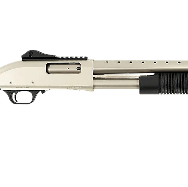 Tokarev USA 21000421 TX3 12MA1 12 Gauge Pump 3" 5+1 Shells 18.50" Nickel Anodized Ventilated Heat Shield Barrel, Nickel Anodized Receiver w/Picatinny Rail, Fixed Black Polymer Stock