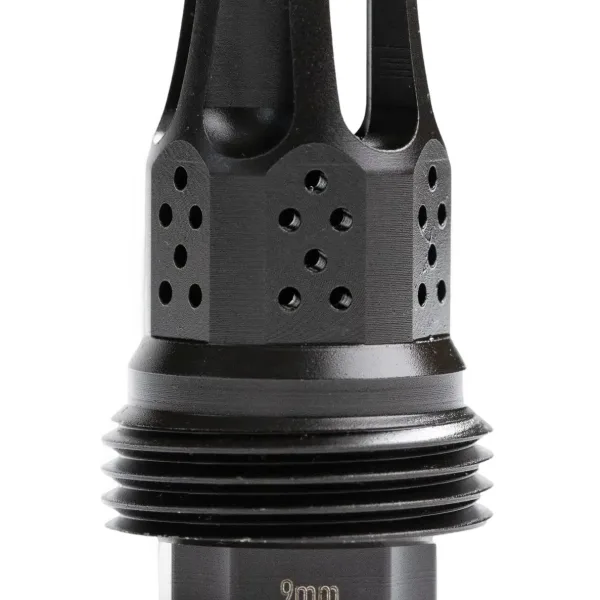 Jk Armament JKMDHDCF14 War Eagle Compensator/Flash Hider Black Nitride Stainless Steel 1/2"x28 Threads 9mm
