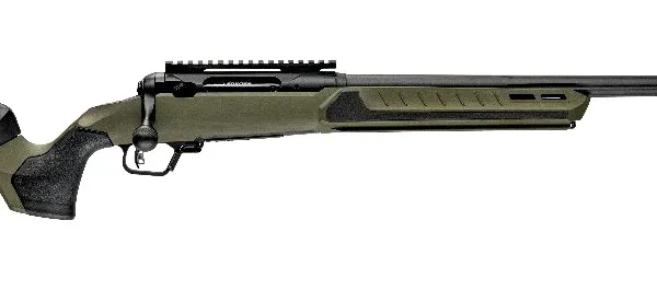 Savage Arms 32637 110 Core Predator Full Size 243 Win 10+1 22" Medium Heavy Fluted Barrel, Arca Rail Forend, Hunter Green AccuStock w/AccuFit V2 Synthetic Stock, Left Hand