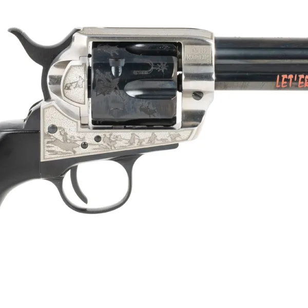 Pietta PFI45PR434BP 1873 Great Western II Pendleton Round?Up 45 Colt (Long Colt) 4.75" Blued Engraved Barrel & Cylinder, Ultra Black Engraved Grip, Exposed Hammer