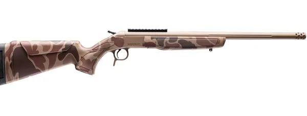 CVA CR4434DC Cascade Takedown 223 Rem 1rd 20" Flat Dark Earth Cerakote Stainless Steel Threaded Barrel & Receiver w/Picatinny Rail, Duck Camo Synthetic Stock