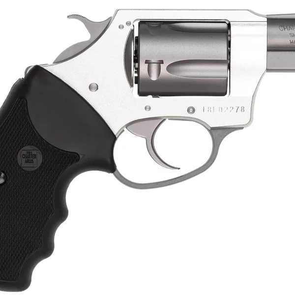 Charter Arms 53820 Undercover Lite Compact 38 Special, 5 Shot 2" Stainless Steel Barrel & Cylinder, Anodized Aluminum Frame w/Black Finger Grooved Rubber Grip, Exposed Hammer
