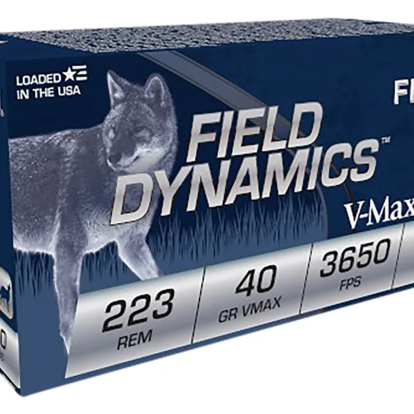 Fiocchi 223HVB50 Field Dynamics  223Rem 40gr Hornady V Max 50 Per Box/20 Case