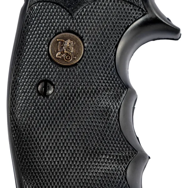 Pachmayr 03265 Gripper Professional Grip Checkered Black Rubber with Finger Grooves for S&W K/L Frame with Square Butt