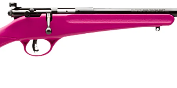 Savage Arms 13780 Rascal  Youth 22 LR 1rd 16.13" Matte Black Sporter Barrel, Matte Black Carbon Steel Receiver, Pink Fixed Synthetic Stock, Right Hand