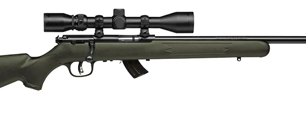 Savage Arms 26721 Mark II FXP Full Size 22 LR 5+1 21" Matte Black Sporter Barrel, Matte Black Drilled & Tapped Carbon Steel Receiver, Olive Green Fixed Synthetic Stock, 3-9x40mm Duplex Scope, Right Ha