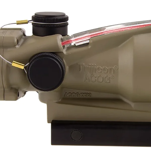 Trijicon 100310 ACOG  Flat Dark Earth 4x32mm Illuminated Red Chevron .223/5.56 BDC Reticle