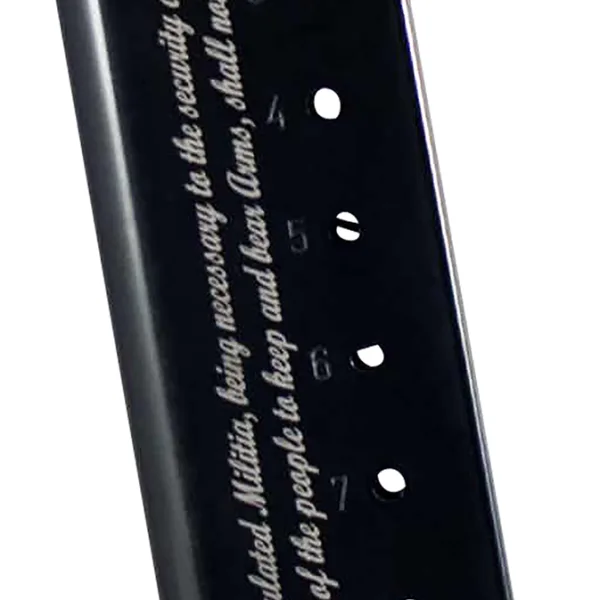 Mec-Gar MGCG45082A 1911 Government 8rd 45 ACP, Blued w/2nd Amendment Engraving Carbon Steel